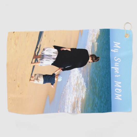 カスタムお母さん写真ゴルフタオルギフト文字 ゴルフタオル (横)