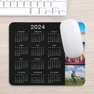 カスタムお気に入りのMemory Photo Collage 2024カレンダー マウスパッド