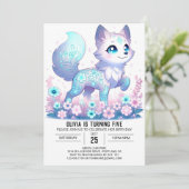 カスタムお洒落ウルフデジタル誕生日 招待状 (スタンド正面)