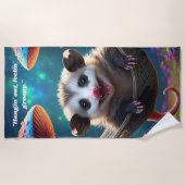 カスタムお洒落オポサイケデリックッサム ビーチタオル (正面)