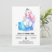 カスタムお洒落プリンセス誕生日 招待状 (スタンド正面)