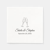 カスタムお洒落ワイングラス応援結婚ズ スタンダードカクテルナプキン (正面)