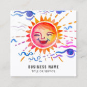 カスタムお洒落明カラフル日水色 スクエア名刺 (正面)