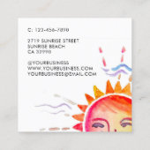 カスタムお洒落明カラフル日水色 スクエア名刺 (裏面)