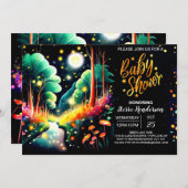 カスタムお洒落蛍ベイビーシャワー 招待状 (正面/裏面)