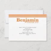 カスタムお礼クールモダンはっきりした名 サンキューカード (正面)