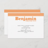 カスタムお礼クールモダンはっきりした名 サンキューカード (正面/裏面)