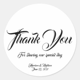 カスタムお礼結婚メッセージカード ラウンドシール