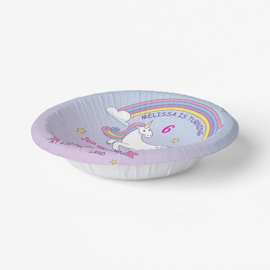 カスタムお誕生日ケーキプレート-7 パーソナライズされた" ペーパーボウル (傾斜あり)