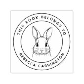 カスタムかわいいウサギこの本は子どもの名前だ セルフインキングスタンプ (デザイン)