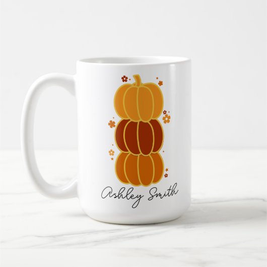 カスタムかわいいカボチャのマグカップ、秋シーズンのギフト コーヒーマグカップ (左)