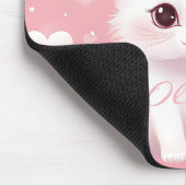 カスタムかわいいキッテンバレンタインデー白ピンク マウスパッド (コーナー)