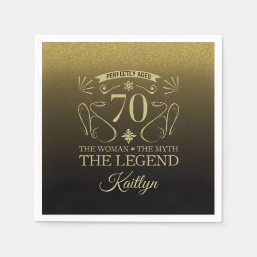 カスタムかわいいハッピーセブン誕生日 スタンダードカクテルナプキン (正面)