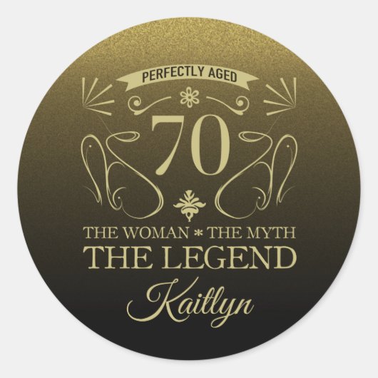 カスタムかわいいハッピーセブン誕生日 ラウンドシール (正面)