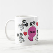 カスタムかわいいバレンタインデダルマチアン犬の恋人 コーヒーマグカップ (左)