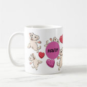 カスタムかわいいバレンタインデーマルチーズ犬愛好家 コーヒーマグカップ (左)