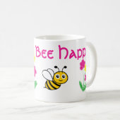 カスタムかわいいビー幸せ コーヒーマグカップ (正面右)