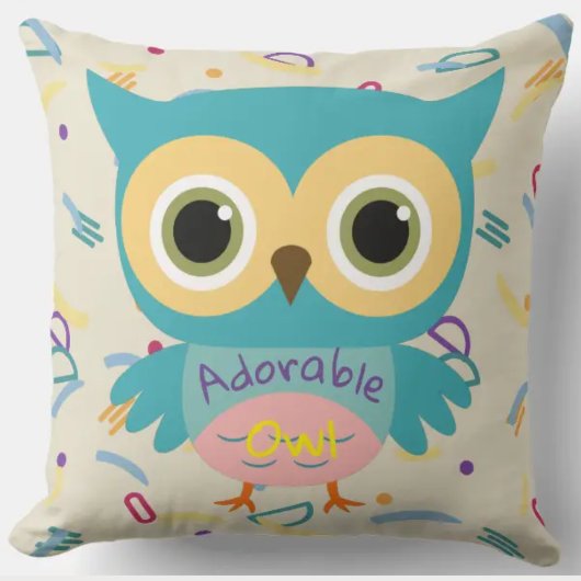 カスタムかわいい動物フクロウヴィンテージ子供部屋 クッション
