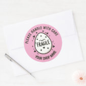 カスタムかわいい卵割れステッカー ラウンドシール (封筒)