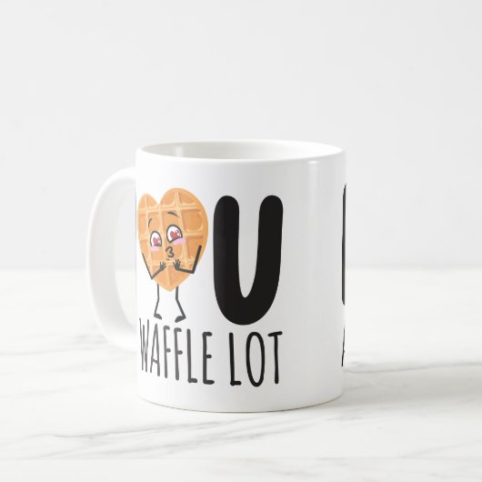 カスタムかわいい可愛いワッフル大好きおもしろい コーヒーマグカップ (正面左)