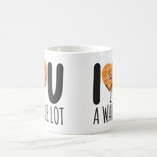 カスタムかわいい可愛いワッフル大好きおもしろい コーヒーマグカップ (中央)