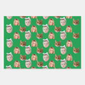 カスタムかわいい家族顔3枚 ラッピングペーパーシート (正面3)