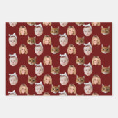 カスタムかわいい家族顔3枚 ラッピングペーパーシート (正面2)