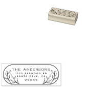 カスタムかわいい植物枠ファミリー差出人住所 ラバースタンプ (押印)