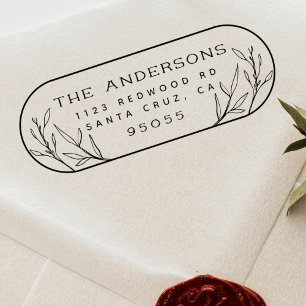 カスタムかわいい植物枠ファミリー差出人住所 ラバースタンプ