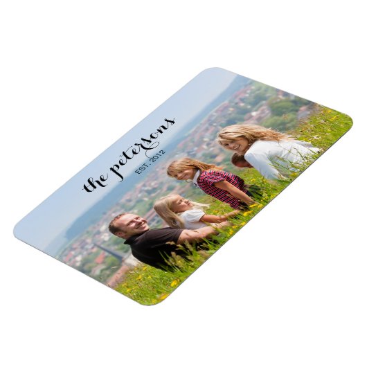 カスタムかわいい美しい笑顔の家族写真専門学校 マグネット (左側)