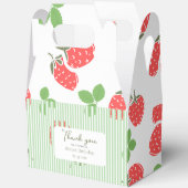 カスタムかわいらしいちごストライプとグリーンRE フェイバーボックス (見開き)