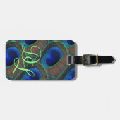 カスタムかわいらしスタイリッシュ孔雀の羽模様 ラゲッジタグ (正面横)