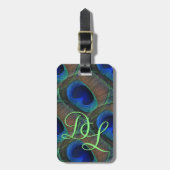 カスタムかわいらしスタイリッシュ孔雀の羽模様 ラゲッジタグ (正面縦)