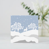 カスタムかわいらしブルーウィンターディアハレツリーシーン シーズンカード (スタンド正面)