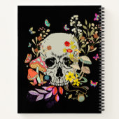 カスタムかわいらしモダンスカルの花茸模様 ノートブック (裏面)