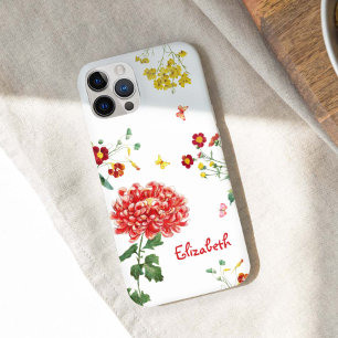 カスタムかわいらし可愛い色の花ガーデンハンドドロー iPhone 16 PROケース