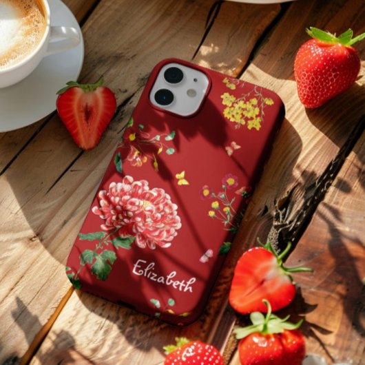 カスタムかわいらし可愛い色の花ガーデンハンドドロー Case-Mate iPhoneケース