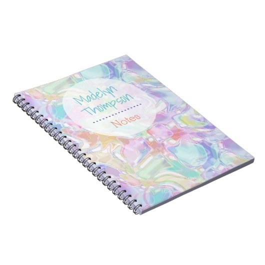 カスタムかわいらし可愛カラフルい渦巻模様 ノートブック (右側)