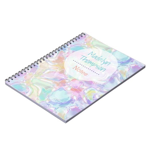 カスタムかわいらし可愛カラフルい渦巻模様 ノートブック (左側)