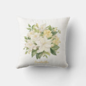 カスタムかわいらし水の色ガーデニシアライリーフローラ クッション (裏面)