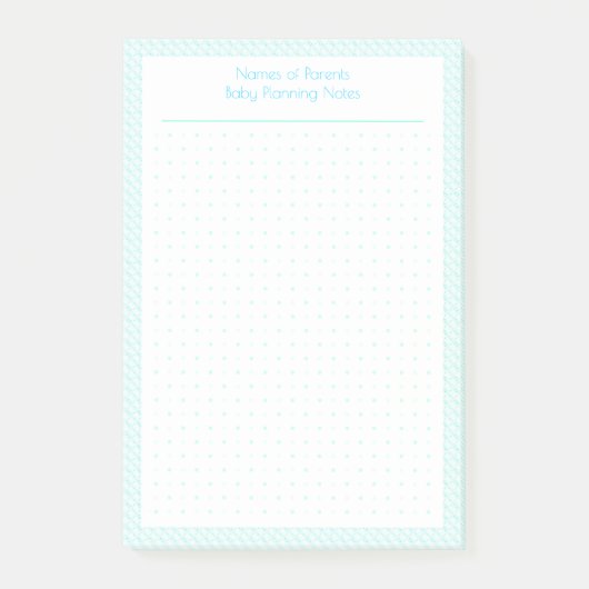 カスタムかわいらしBlue Dot Grid新生児計画プランナー ポストイット (正面)