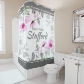 カスタムかわいらしPink Cosmosエレガントが名前を喜ぶ シャワーカーテン (インサイチュ)