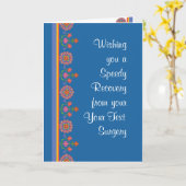 カスタムがブルー・ランゴリ外科縁どから快適に カード (黄色い花)