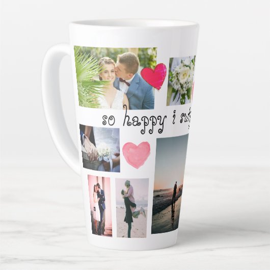 カスタムが嬉しくて右コラージュ12枚の写真を撮った カフェラテマグ (左アングル)