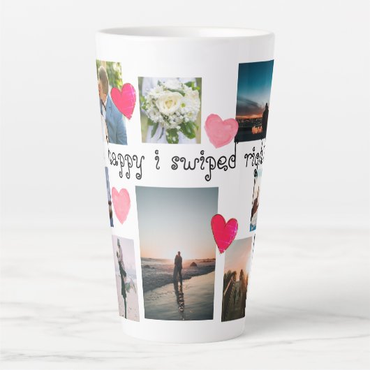 カスタムが嬉しくて右コラージュ12枚の写真を撮った カフェラテマグ (正面)