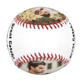 カスタムが次の夫婦の名前と写真を捕まえる 野球ボール (裏面)