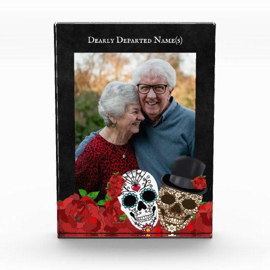 カスタムが死んだ赤いバラの日を死んだ フォトブロック (正面)