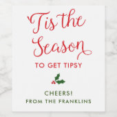 カスタムが酔ってホリデーワインを得るためのシーズン ワインラベル (シングルラベル)