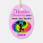 カスタムきらめくチアリーダー装飾品 セラミックオーナメント (裏面)