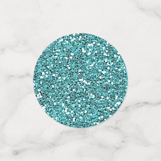 カスタムきらめくフェイクハッピーバースデーアクアグリッター コンフェッティ (スモール正面)